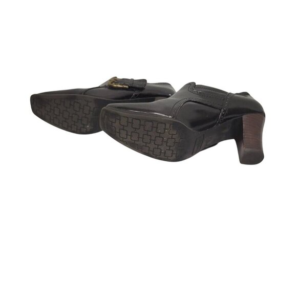 Etienne Aigner Black‎ Leather Ankle Boots Size 7.5 classic bohemian retro black - Picture 6 of 9